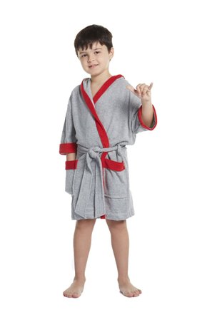 roupao infantil capuz cinza1 ref 4057