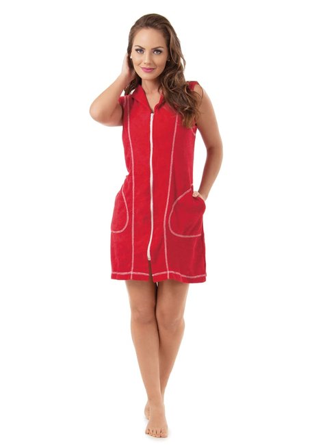 saida ziper atoalhada vermelha ref 1094